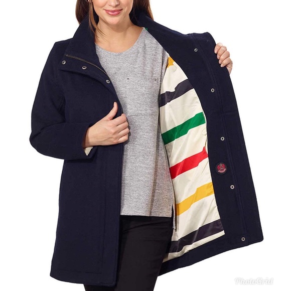 Pendleton Jackets & Blazers - Pendleton Navy Wool Campbell Water Resistant Coat